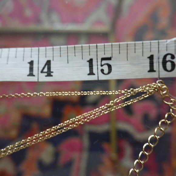 (NWT) Gold Pallettes 3-Tier Drop Statement Necklace 16" w/ 3" ext. - Picture 9 of 11